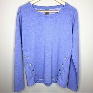 AVALANCHE Crewneck Snap Periwinkle Sweatshirt M